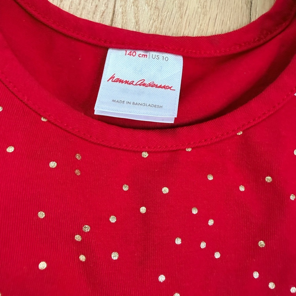 Hanna Andersson Red Tulle Star Dress Girls Size 10 - Picture 2 of 6